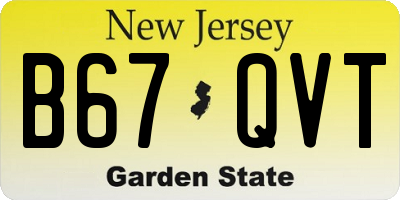NJ license plate B67QVT
