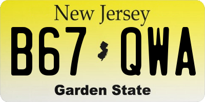 NJ license plate B67QWA