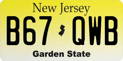 NJ license plate B67QWB
