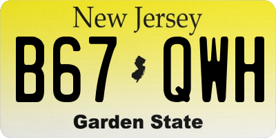 NJ license plate B67QWH