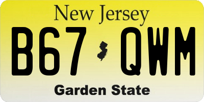 NJ license plate B67QWM
