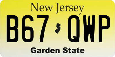 NJ license plate B67QWP