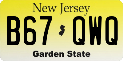 NJ license plate B67QWQ