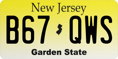 NJ license plate B67QWS