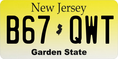 NJ license plate B67QWT