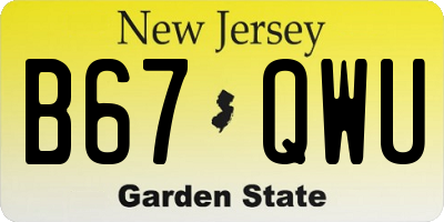 NJ license plate B67QWU