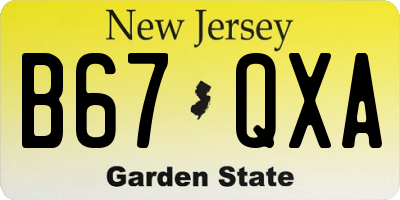 NJ license plate B67QXA