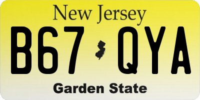 NJ license plate B67QYA