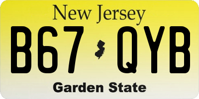 NJ license plate B67QYB