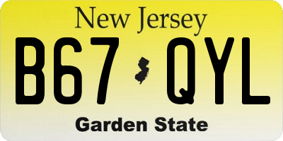 NJ license plate B67QYL
