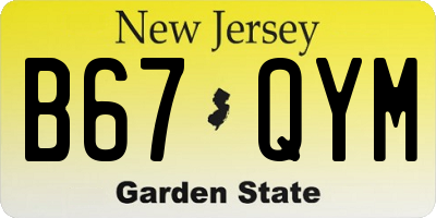 NJ license plate B67QYM
