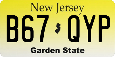 NJ license plate B67QYP