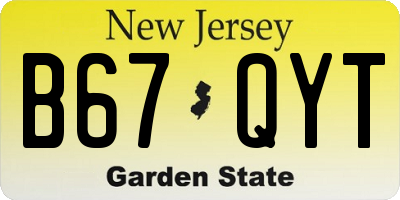 NJ license plate B67QYT