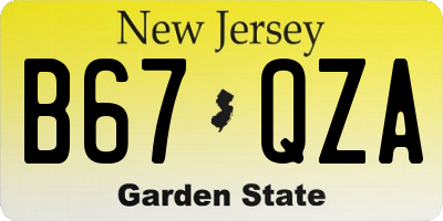NJ license plate B67QZA