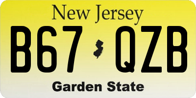 NJ license plate B67QZB