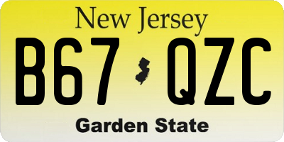 NJ license plate B67QZC