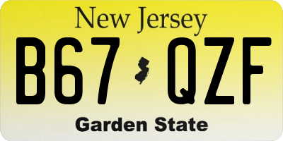 NJ license plate B67QZF