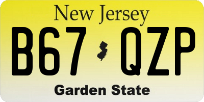 NJ license plate B67QZP