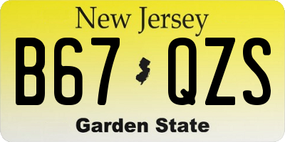 NJ license plate B67QZS