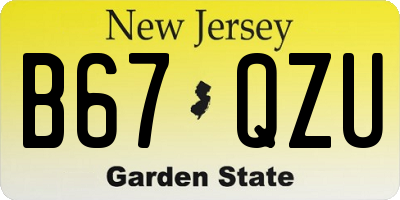 NJ license plate B67QZU