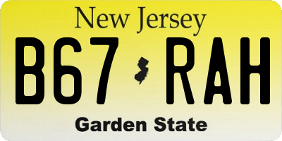 NJ license plate B67RAH