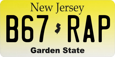 NJ license plate B67RAP