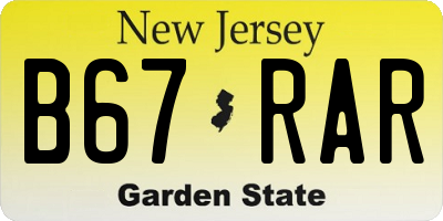 NJ license plate B67RAR