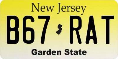 NJ license plate B67RAT