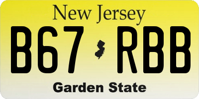 NJ license plate B67RBB
