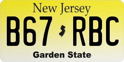 NJ license plate B67RBC