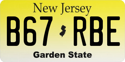 NJ license plate B67RBE