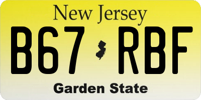 NJ license plate B67RBF
