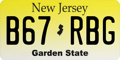 NJ license plate B67RBG