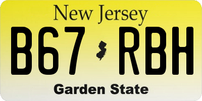 NJ license plate B67RBH