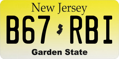 NJ license plate B67RBI