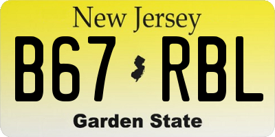 NJ license plate B67RBL