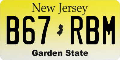 NJ license plate B67RBM