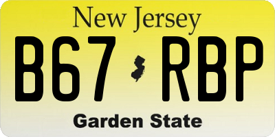 NJ license plate B67RBP