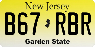 NJ license plate B67RBR