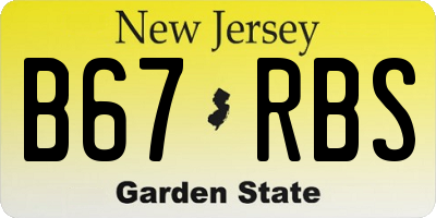 NJ license plate B67RBS