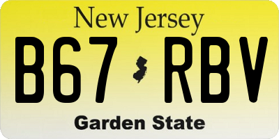 NJ license plate B67RBV