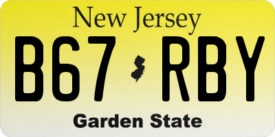 NJ license plate B67RBY