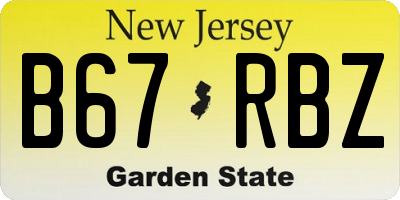 NJ license plate B67RBZ