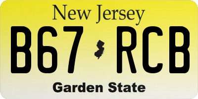 NJ license plate B67RCB