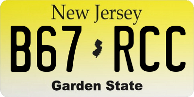 NJ license plate B67RCC