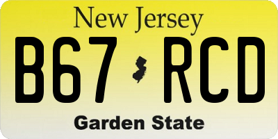 NJ license plate B67RCD