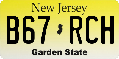 NJ license plate B67RCH