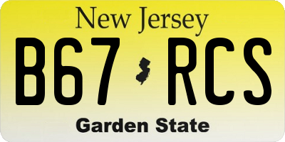 NJ license plate B67RCS