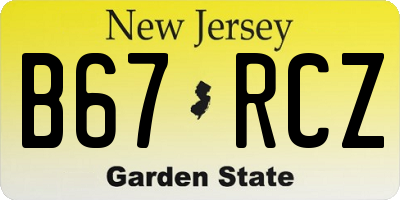 NJ license plate B67RCZ