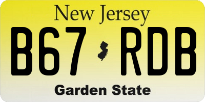 NJ license plate B67RDB